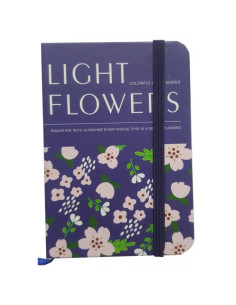 Jurnal A7 CNX Flowers 5701-16, 160 pagini, coperta carton diverse culori, cu elastic
