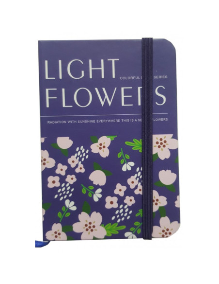 Jurnal A7 CNX Flowers 5701-16, 160 pagini, coperta carton diverse culori, cu elastic