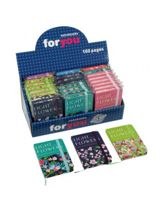 Jurnal A7 CNX Flowers 5701-16, 160 pagini, coperta carton diverse culori, cu elastic 2