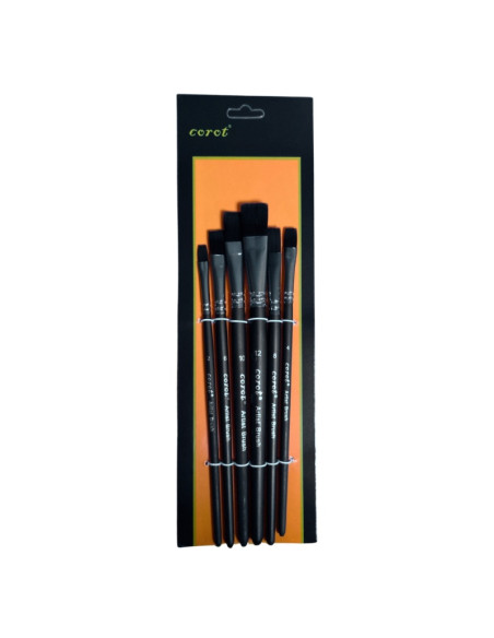 Pensula Cnx Corot, varf nylon lat, nr. 2,4,6,8,10,12, set 6 buc