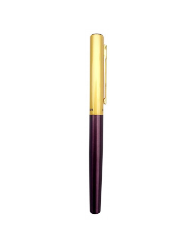 Stilou CNX Lux Dikawen 8039, alimentare pompita, corp metalic bordo, capac auriu