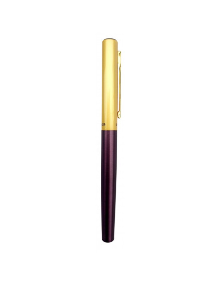 Stilou CNX Lux Dikawen 8039, alimentare pompita, corp metalic bordo, capac auriu