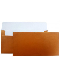 Plic color DL CNX, bronz metalizat, 120g/mp, 110x220mm, autoadeziv, set 10 buc