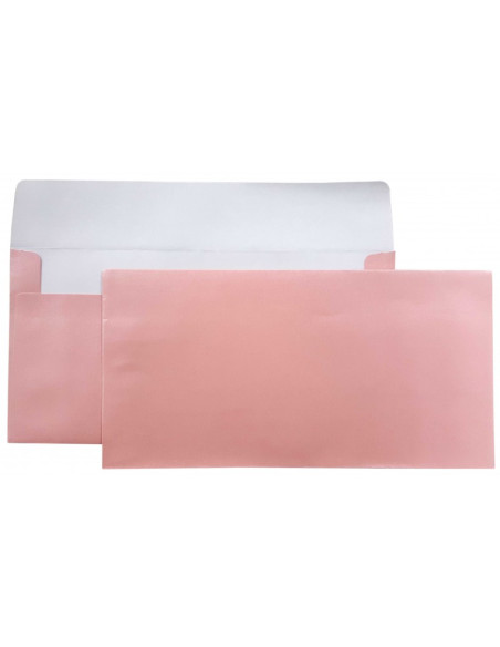 Plic color DL CNX, roz metalizat, 120g/mp, 110x220mm, autoadeziv, set 10 buc