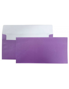 Plic color DL CNX, violet metalizat, 120g/mp, 110x220mm, autoadeziv, set 10 buc