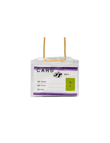 Suport ecuson cu snur CNX SD105C, orizontal, 16 microni, 67x102mm, plastic, transparent
