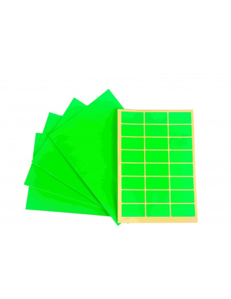 Etichete autocolante CNX, 24/A5, 23x50mm, permanente, colturi rotunjite, verde, top 10 coli (240 etichete)