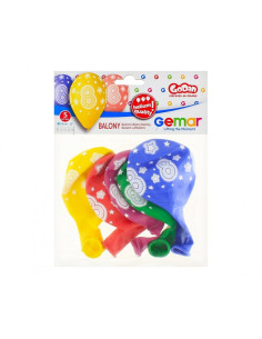 Baloane aniversare GoDan Party cifra 8, diverse culori, 444324, set 5 buc 2