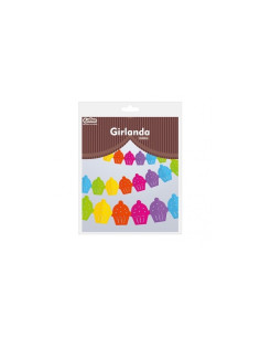 Ghirlanda decorativa GoDan Party Colored Cupcakes, 360x13.1x18cm, diverse culori, 405551