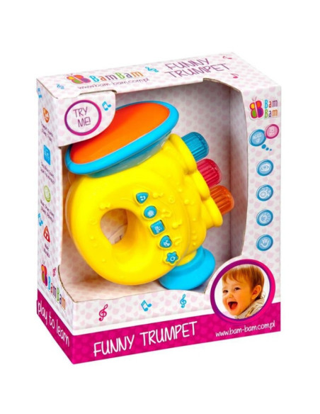 Jucarie bebelusi cu sunete si lumini - trompeta - Bam Bam 359911, 18+ luni